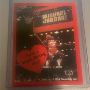 1990s Michael Jordan Valentine’s Day by jump, NBA properties  card
